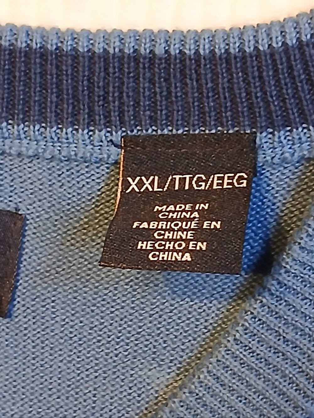 Chaps Sweater Vest Mens 2XL Blue Cotton V Neck Knit Logo New Wo Tag Lightweight - Picture 6 of 10